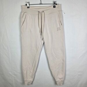 Calvin Klein Performance Womens Joggers Beige Fleece‎ Sweatpants Small CK Logo